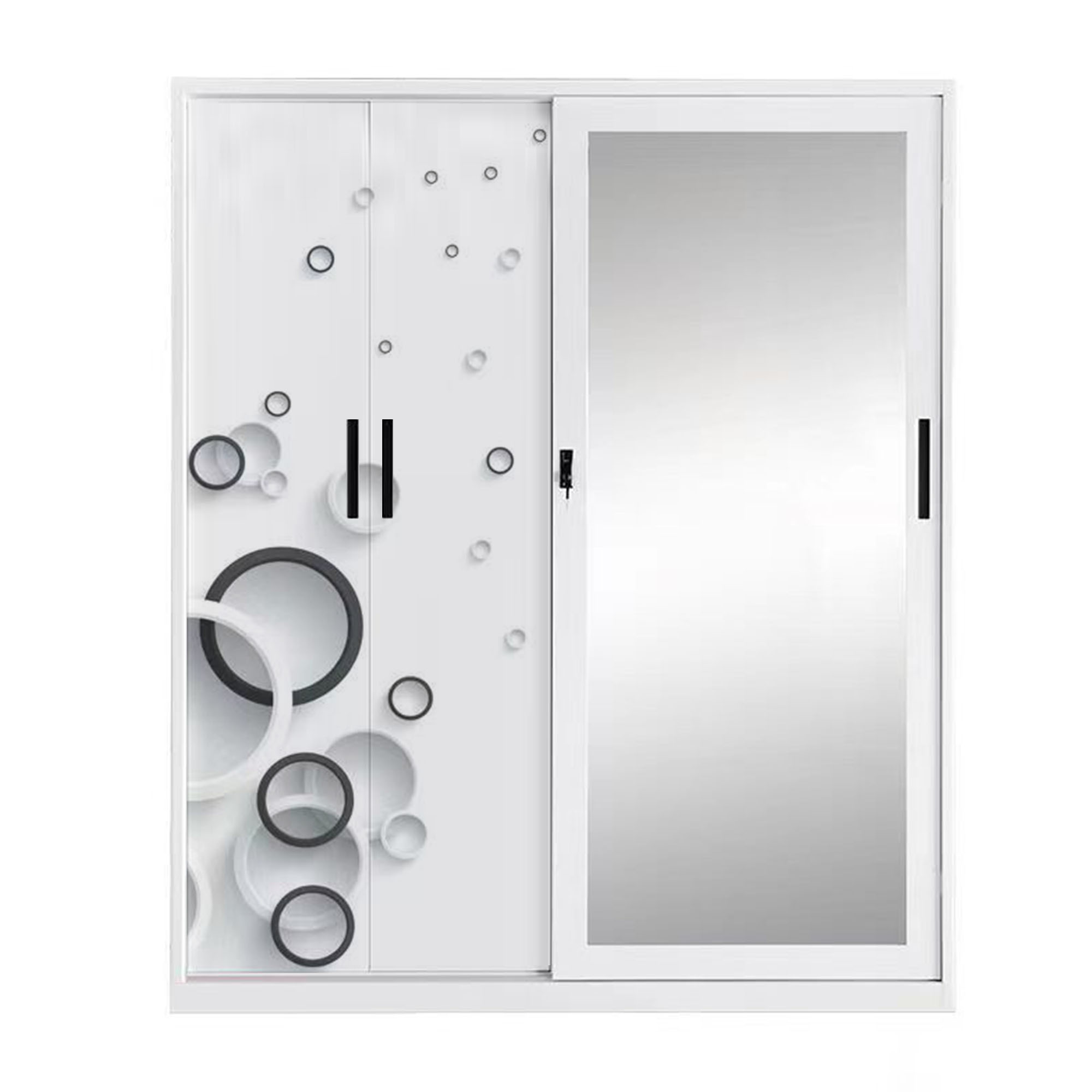 Printed 3 Doors Metal Wardrobe