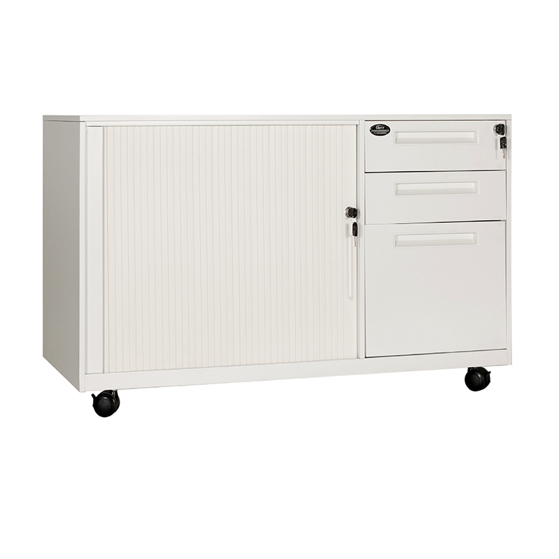 Mobile Pedestal With Tambour Door Storage